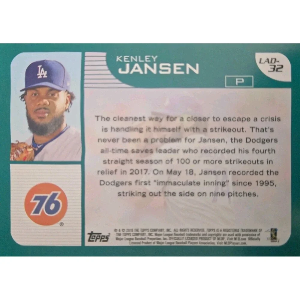2018 Topps Los Angeles Dodgers 60th Anniversary 76 Collector Cards #29-#35 Lot